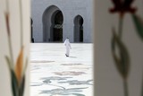 Worshipers going to main prayer hall Sheikh Zayed Grand Mosque Abu Dhabi United Arab Emirates