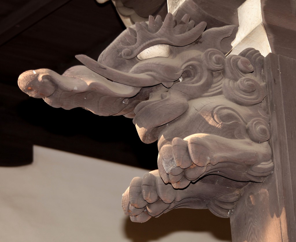 ​Baku wooden carving 獏 貘 sculpture Japanese elephant nightmare devouring Japan Shinto shrines