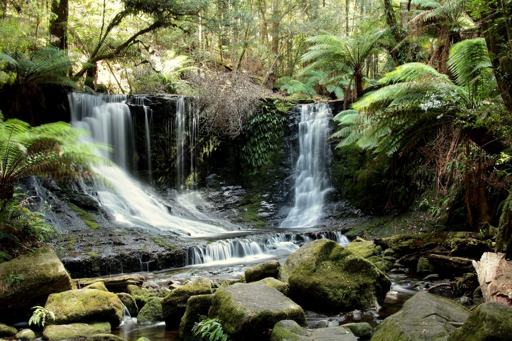 Popular tourist attraction Horseshoe Falls Mount Field National Park Derwent Valley Council Tasmania Australia