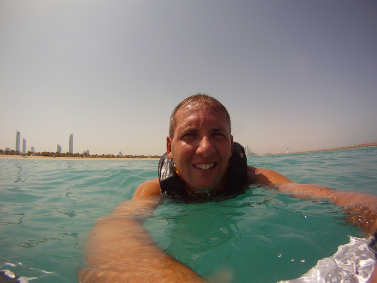 Wakeborder Abu Dhabi water sport boat trip film movie