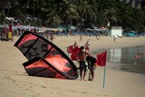 Kitesurfing kitesurf kitesurfer kiteboarding kiteboard kiteborder Neil Pryde Thailand Phuket Karon beach