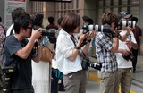 Photographes de presse écrite Tokyo Japon couverture médiatique typhon Man-Yi