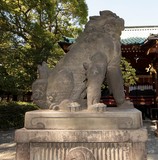 Komainu statue créature lion sanctuaire shinto Tokyo Japon 狛犬・胡麻犬