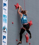 Russian female competitor IFSC world youth championships lead and speed Climbing Noumea 2014 New Caledonia