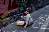 Men in the street painting Street Art Melbourne Australia