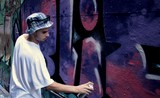 Street art artist painting Melbourne Australia