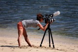 Sexy Canon Camera Girl Orange short and teeshirt World Kiteboarding League New Caledonia