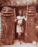 appliques de portes Jovo région Ouégoa case cérémonielle avec guerrier Nouvelle-Calédonie
