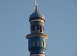 Sultanat d'Oman Mascate minaret mosaique et croissant doré