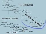 carte Polynesie Francaise French Polynesia map Iles du vent Papeete 