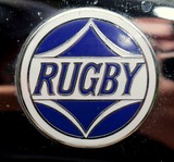 Rugby front grill emblem from a 1925 Rugby Touring Durant Motors Company of New York City USA