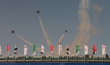 Acrobatic Team Saudi Hawks flying over Al Ain Aerobatic Show Abu Dhabi United Arab Emirates