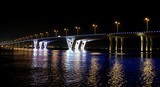 Sheikh Khalifa bridge Port Zayed Saadiyat & Yas Islands Abu Dhabi night photography with light