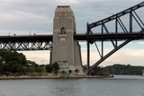 Harbour Bridge steel through arch bridge across Sydney Bay Australia